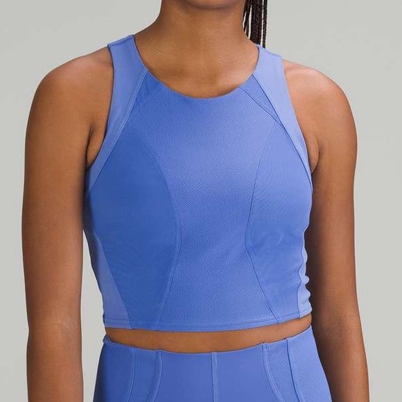 Lululemon Mesh Panelled Training Shelf Tank Top Wild Indigo NEW - Picture 1 of 7